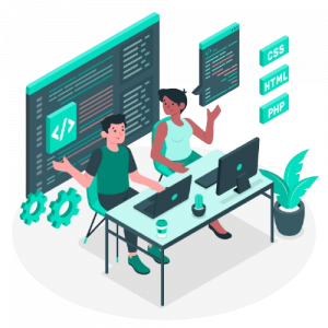 Illustration d'une développeuse